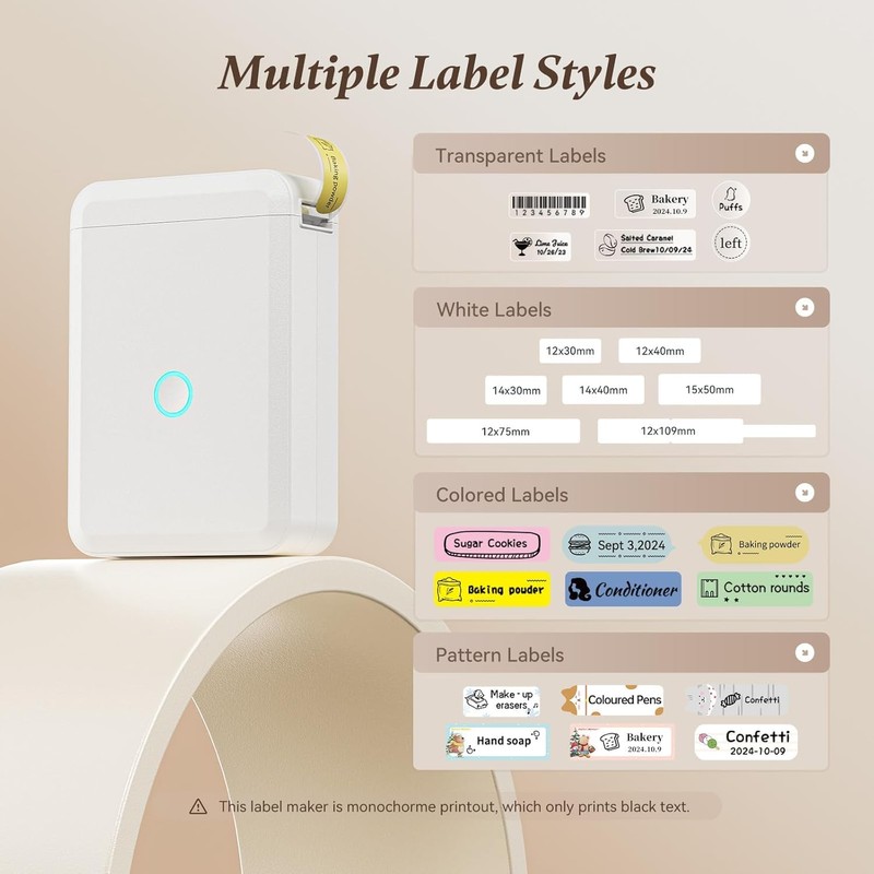 Label Maker D110 Bluetooth Thermal Label Maker Machine with Tape,