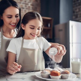 uadbau Powdered Sugar Shaker Duster Flour Sifter, Stainless Steel Fine Mesh Sifter and Operated Handle Flour Duster for Baking Sugar Tea Spices Strainers