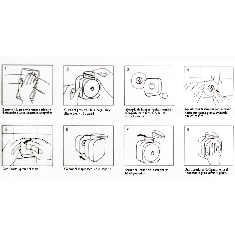 MASMAS Wall Mounted Soap Dispenser Square Bathroom White