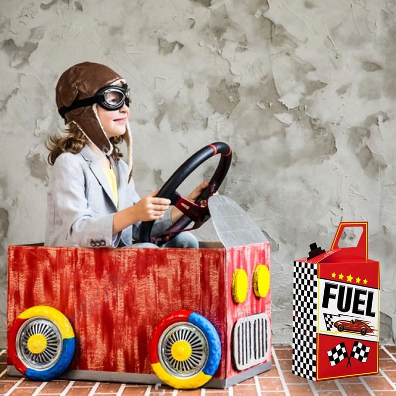 8HREST 36PCS Race Car Fuel Can Treat Boxes Racing Birthday