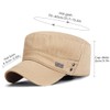 LXOrdora Men's Military Cadet Hat Flat Top Newsboy Cap Beige