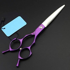 Hairdressing Scissors Professional Hair Scissor Set,Hair Cutting Sharp Blade Scissors Barber Shears Cut Salon Razor 6.5 Inch,Red,6.5" CurvedScissors(Purple)