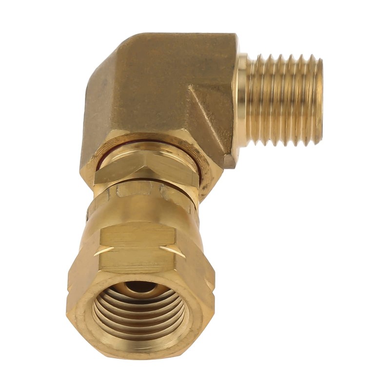 Hicello LPG Brass Connection Angle 90° 1/4 Inch Left Gas