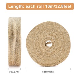 KINGLAKE Jute Ribbon Roll 2 cm Fine, 60 m Jute Ribbon Vintage, Hessian Ribbon Natural, Decorative Ribbon Jute for DIY Craft Packaging, Gift, Wedding, Christmas, Dining Table, Bouquet Decoration