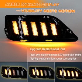 ZDEERAOTO Upgrade LED Front Bumper Fog light DRL Amber Sequential Turn Signal Lamp Feature Kit for Infiniti QX60 2022 2023 2024 2025 Replacement Grille Trim Panel 62257-6SA0B,2pcs