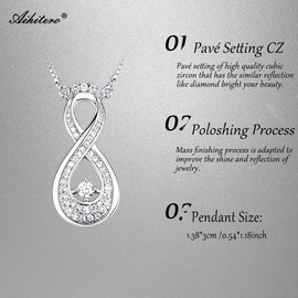 Aihitero Christmas Love Gifts, Infinity Forever Pendant Necklace, Fashion Jewelry for Women, Her Birthday Anniversary Xmas Presents for Girlfriend, Sister, Daughter, Wife, Aunt, Nana, Mom