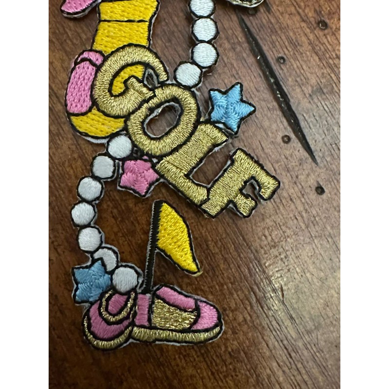 Unbranded Medium LADIES WOMAN GOLF THEMED Iron On Patch Applique