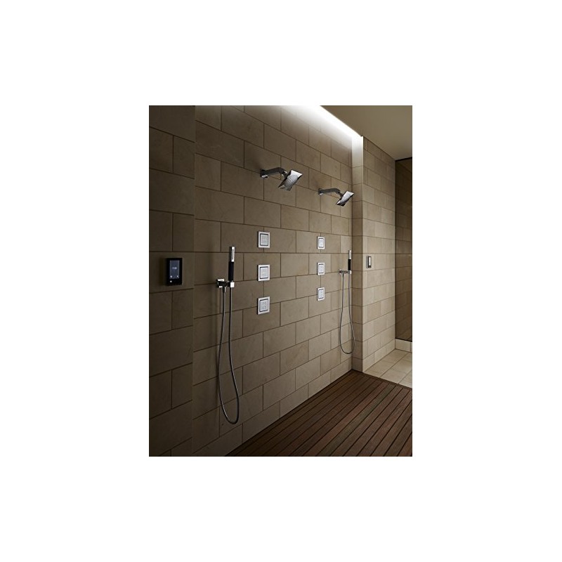 KOHLER 45203-CP Shift Multifunction Square Handshower with Black Handle, 2.0