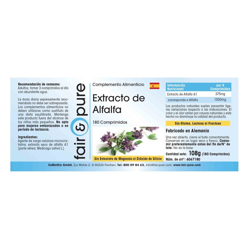 Fair & Pure® - Alfalfa tablets extract - Medicago sativa