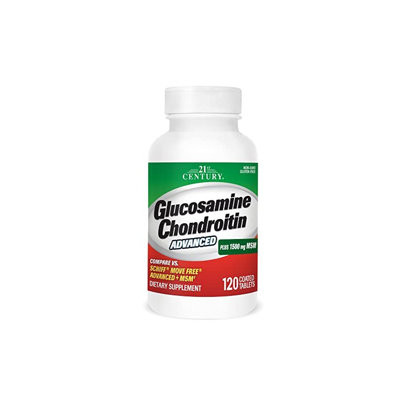 21st Century Glucosamine Chondroitin Advanced, plus 1500mg MSM, 120 Coated