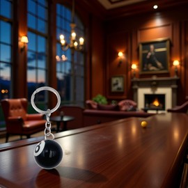 Galepromot Black Creative Number Eight Billiard Key Chain Pendant Car Key Ring Decoration Useful and Practical Accessories Women's Keyrings and Keychains Accessories