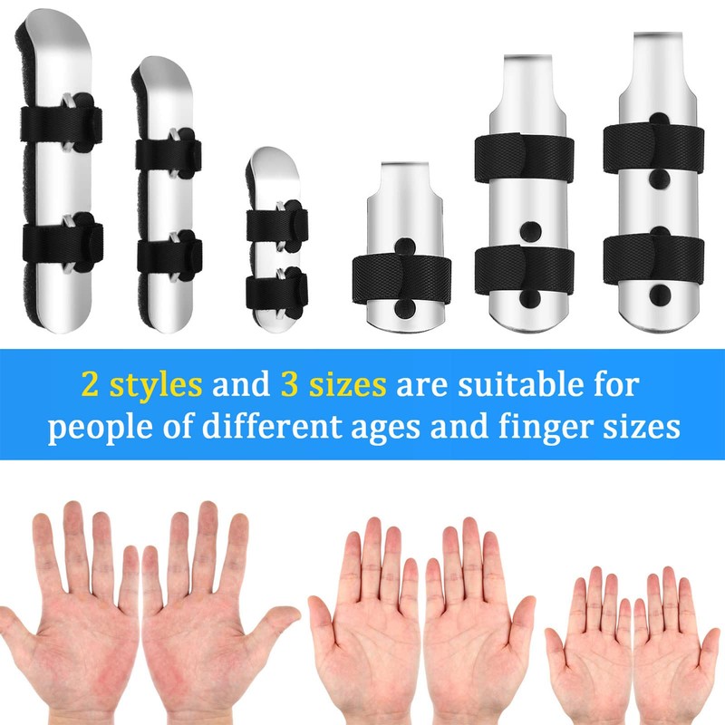 BBTO 6 Pcs Finger Splint Metal Support Finger Brace Arthritis