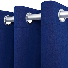 White Classic [2-Panels Cozlo Blackout Curtains for Bedroom with Grommet Black Out Room Darkening Window Curtains Thermal Insulated Drapes (42x84 inch, Navy Blue)