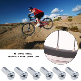 EMSea 100Pcs 14G / 2mm Bicycle Steel Spoke Nipples 12mm Long for Mountain Bike Silver