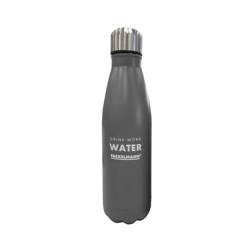 Fackelmann 45999 Thermosflasche, 500 ml, Edelstahl, Kunststoff, Silikon, Grau, Rot