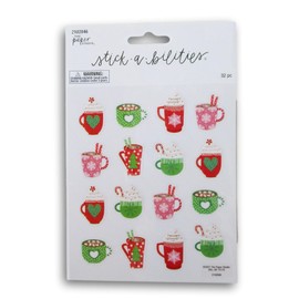 Hot Cocoa Mugs Christmas Stickers for Journaling, Scrapbooking, Cardmaking, Arts & Crafts - 32 Pieces