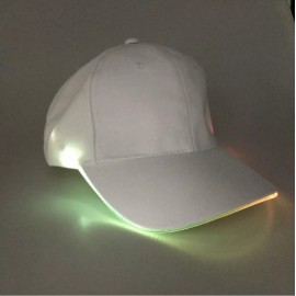 Unbranded White LED Light White Baseball Cap Hat Glow Brim Night Party Adjustable -Running