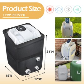 Hot Tub Spa Heater Pump Cover with Plush Lining, Upgraded PU Leather Inflatable Hot Tub Pump Cover with Zipper Opening and Transparent PVC Top Window for Multiple Hot Tub Spa Heater Pump(Cover Only)