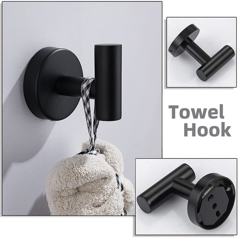 KissDate 4 Pack Towel Hooks, Wall Coat Hook Bathroom Matte