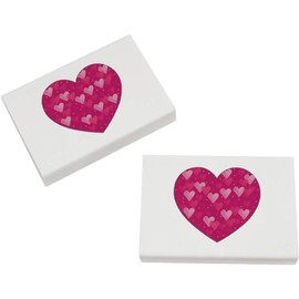 2 x 45mm 'Love Hearts Heart ' Erasers/Rubbers (ER00047173)