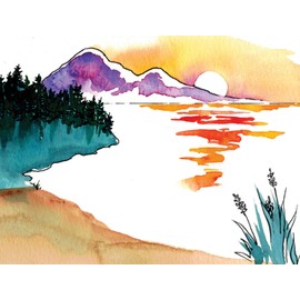 Winding Down Note Cards Greeting Cards - Boxed Set of 20 Cards and Matching Envelopes