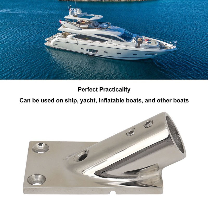 Boat Tube Base Rectangular 316 Stainless Steel Handrail Tube Base