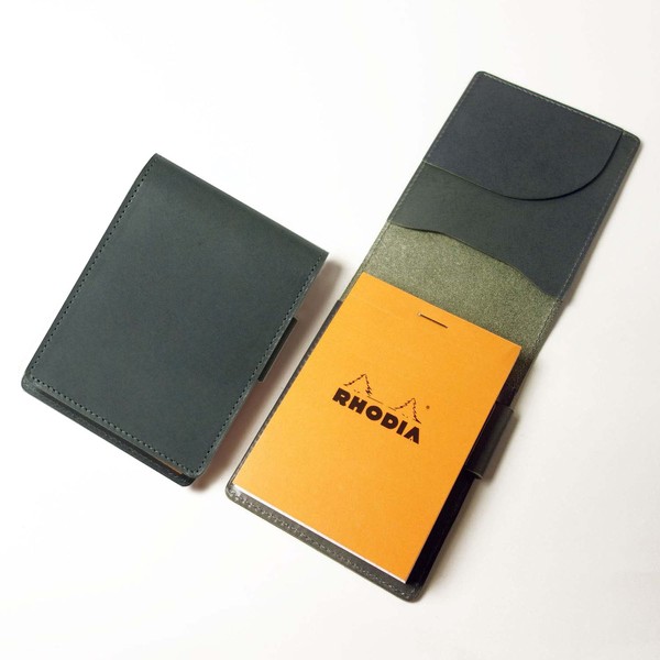 RHODIA Cover No.11 Size Genuine Leather, Includes 1 Notepad, antique