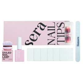 Ombre Nails Set - 180pcs 30 Sizes Medium Square Press On Nails For Women, Includes Nail Lamp, File, Glue Gel, Jelly Glue, 6 Gradient Colors, Perfect For French Tip Press On Nails Press On Nail Kit