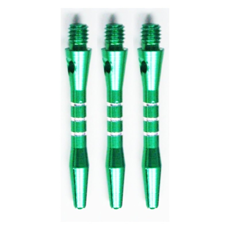 THOR-DARTS Unisex - Adult S_alu_green35_3stripes_3 Dart Shafts Green Short 1
