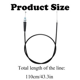 Motorcycle Throttle Cable, Replacement Pit Bike Throttle Cable for Off-Road Riding, Durable 110cm Throttle Wire, Black Pit Bike Throttle for Dirt and Trail Motorcycles