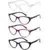 EYEURL Reading Glasses for Women 4-Pack Cat Eye Blue Light