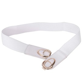Beltox Womens Belts Elastic Stretch Cinch Plus Fashion Dress Belts for ladies(30"-51",White)
