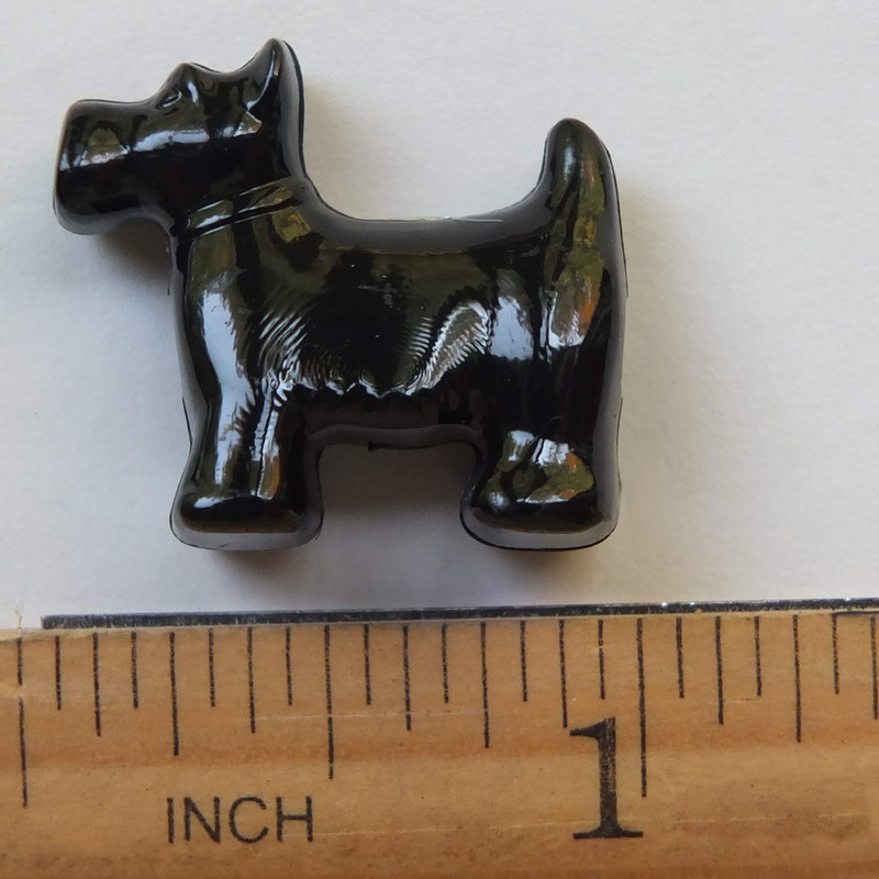 Black Dog Scotty Terrier Large Hole Made in USA 1"