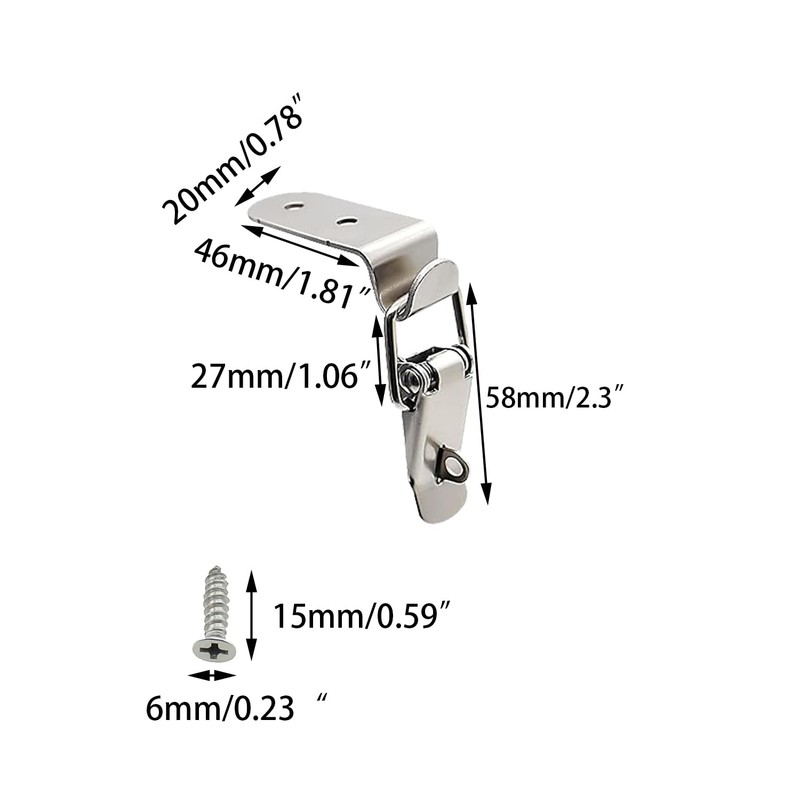 TAODAN 4PCS Stainless Steel 90 Degree Spring Loaded Toggle Lock
