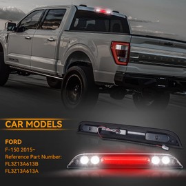 POPMOTORZ LED Third 3rd Brake Light Fit For Ford F150 2015-, Ford F150 LED 3rd Brake Light Cargo Light Third Brake Light Rear Cargo Lamp High Mount Stop Light Black Smoked Lens