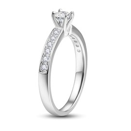 BONLAVIE Women's Ring 925 Silver Round Cut 4 Claw Setting 5A CZ Stones Camouflage Protection & Nickel Free Engagement Ring Size J 1/2 to Z, Non-precious metal, Cubic Zirconia