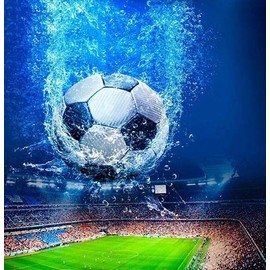 KookuLEE 5D Diamond Painted Kits,Soccer Team Football Theme DIY 5D Diamond Art Crafts Diamond Embroidery Paintings for Office Home Wall Dec(30x30cm)