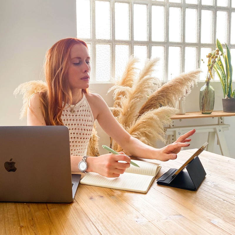 Beblau Universal Laptop Stand, Ergonomic, Portable, Flexible, Fits Devices 4.3"