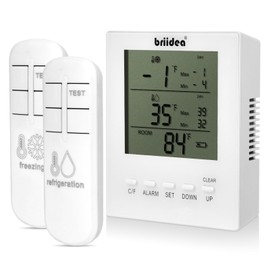 Freezer Temperature Alarm, Briidea Wireless Fridge and Freezer Thermometer with Alarm, Alerts for Max/Min Temperatures (-40℉ to 99℉), Prevent Food Spoilage