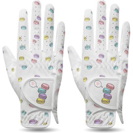 FINGER TEN Women’s Golf Gloves Leather Value 2 Pack Left Right Hand Lh Rh, Wet Hot Cool Extra Grip Breathable Glove for Ladies Girls Golfer Gift (White, XS, Worn on Right Hand)