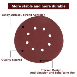 Sanding Discs, POWERTOOL 8-Holes Hook and Loop Sandpaper 125MM Sanding Pad Assorted for Random Orbit Sander (50Pcs - 180 Grit)