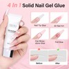 Gel Nail Kit, 240Pcs Short Almond Nail Tips, 15g Glue