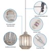 YLONG-ZS Boho Hanging Lamp Plug in,Rustic White Crystal Swag Lamp,Pendant