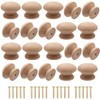 20Pcs Wooden Cabinet Knobs Unfinished Wood Knobs for Dresser Mushroom