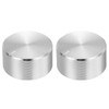 sourcing map 2pcs Potentiometer Knob Knurled Shaft Silver Tone Aluminum