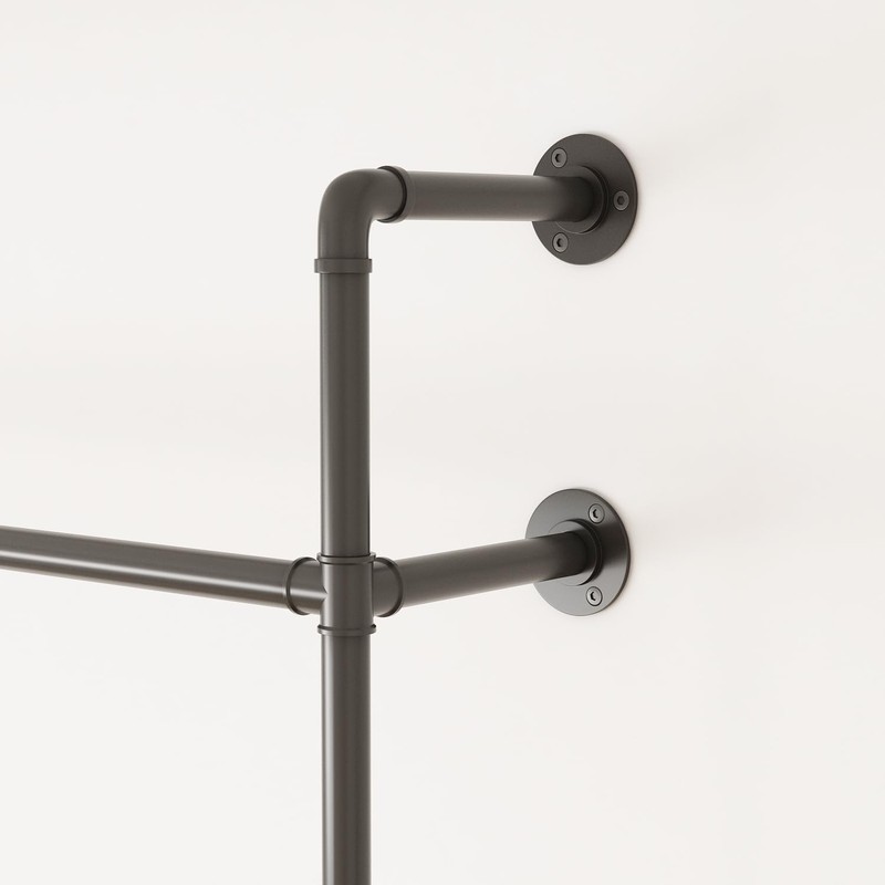 ORSENIGO Industrial Pipe Clothing Rack, Heavy Duty Metal Clothes Rack