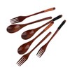 Cutlery 3PCS Fork Chopsticks Spoon Set Portable Tableware Chinese Wooden