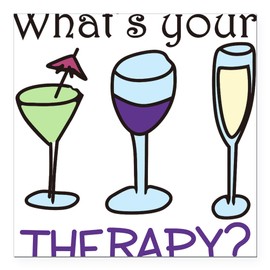 CafePress Whats Your Therapy Square Car Magnet 3 X 3 Square Car Magnet, Magnetic Bumper Display