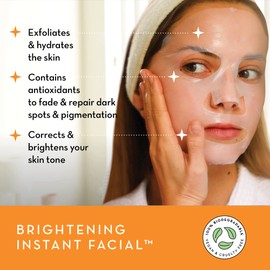 Seoulista Beauty® Brightening Instant Facial™ 30ml | Treatment Face Sheet Mask for Dry Skin Dark Spots and Pigmentation | Dermatologist Created Korean Skin Care | Infused with Vitamin C & AHAs