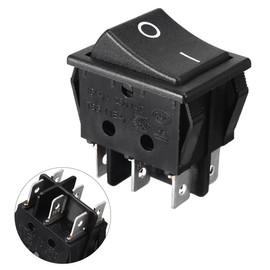 uxcell DPDT 6P 2Position 2NO 2NC ON-OFF Snap in Mounting Rocker Switch 16A/250V AC